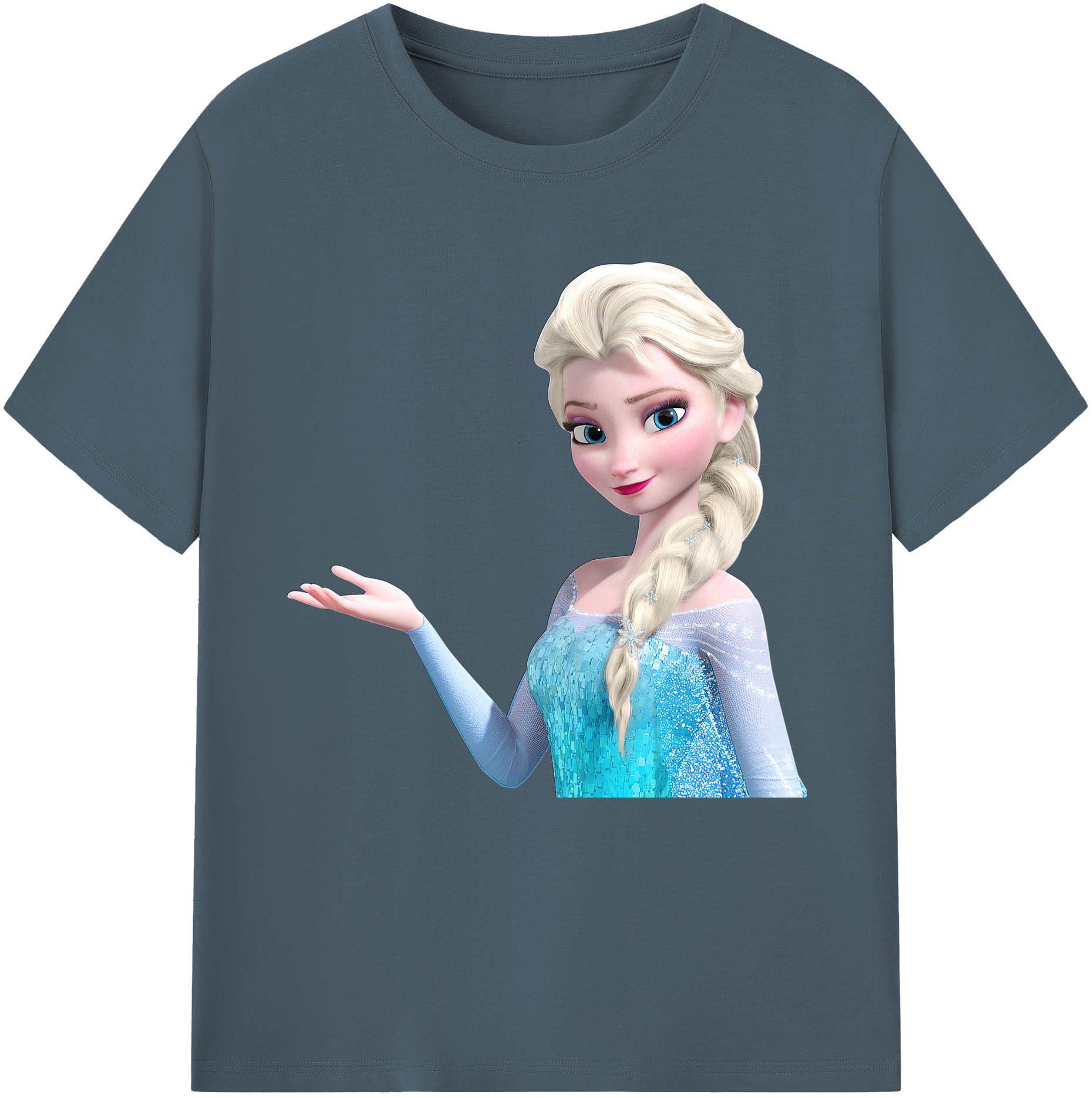 （画像用） アナと雪の女王 アンナ エルサ Frozen Anna Elsa 綿100％半袖Tシャツ（フロントプリント）